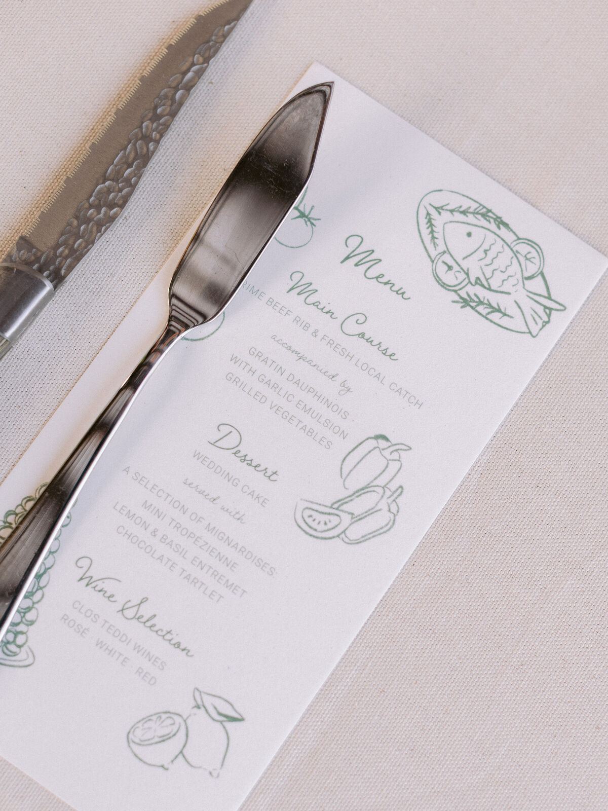 Le menu, l’argenterie
